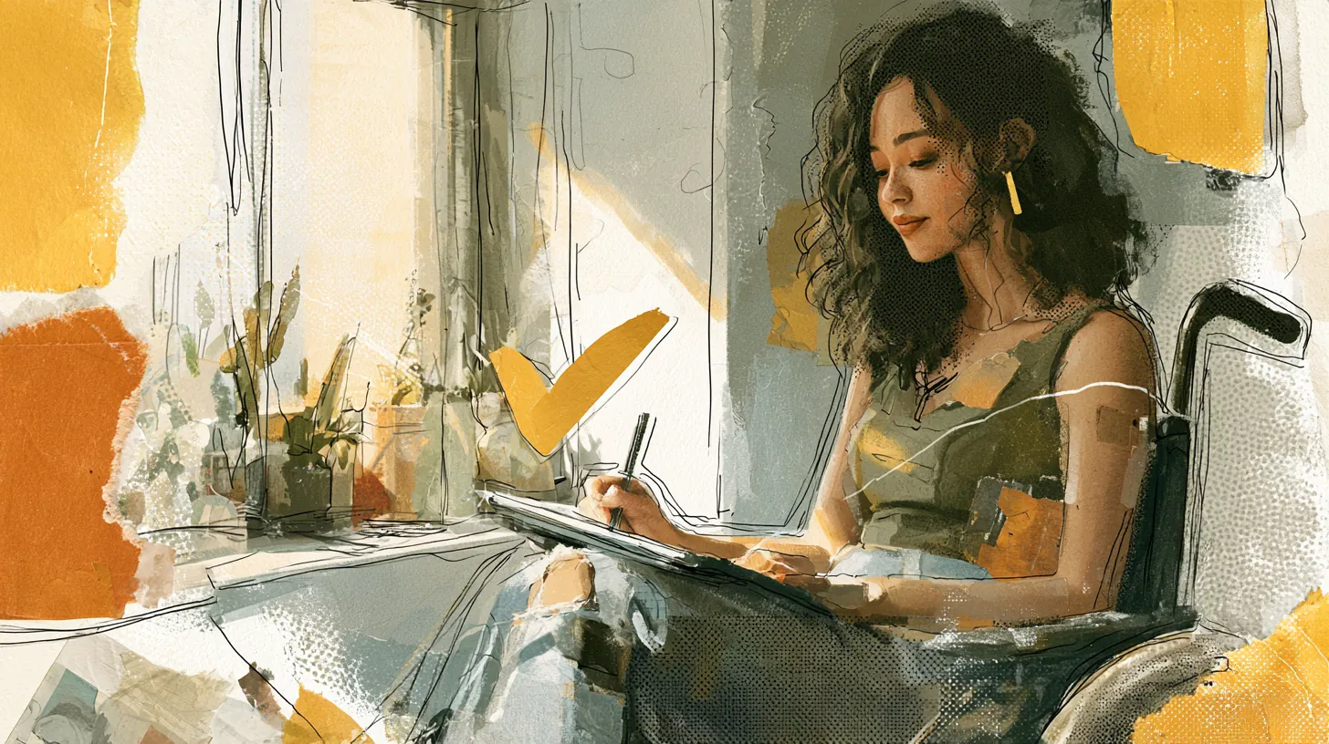 American woman signing a personal loan application on a tablet by a sunlit window after applying through Split Rent Payments